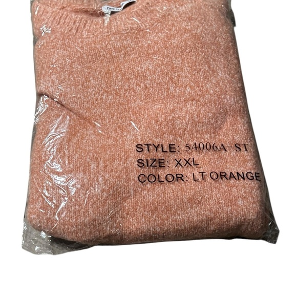 Pink Clover Chic Light Orange Sweater Pink Clover XXL NEW - Picture 2 of 4